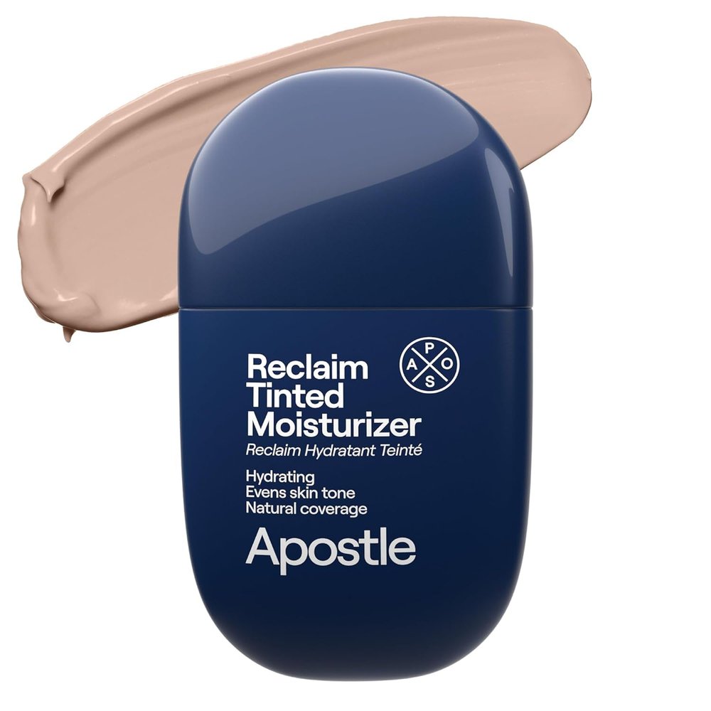 APOSTLE Reclaim Tinted Moisturizer for Men (11 Mobay) - Niacinamide, Vitamin E, Squalane, Hyaluronic Acid, Tinted Face Moisturizer For Men. Hydrates, Evens Skin Tone, Reduces Fine Lines, 1 Fl. Oz.