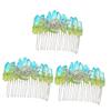 Abaodam 3pcs Handmade Hair Comb Three-moon Pattern Headwear Elegant Hair Accessory for Weddings Parties and Everyday Use Comfortable and Convenient Design view 1