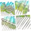 Abaodam 3pcs Handmade Hair Comb Three-moon Pattern Headwear Elegant Hair Accessory for Weddings Parties and Everyday Use Comfortable and Convenient Design view 3