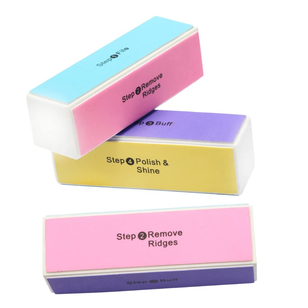 balacoo 3pcs Manicure Files Nail Polishing Blocks for Nail Care DIY Random Color