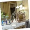 Abaodam Makeup Organizer Cage Mirror Desktop Display Rack Stylish Iron Storage for Beauty Products view 2