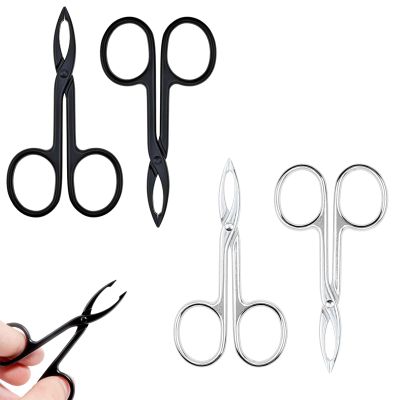 4 PACK Tweezers Scissor Straight Tip Brow Scissors for Hair Plucker Remover Facial Hair Eyebrows Care Plucker(Silver and Black)