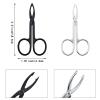 4 PACK Tweezers Scissor Straight Tip Brow Scissors for Hair Plucker Remover Facial Hair Eyebrows Care Plucker(Silver and Black) view 2