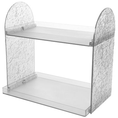 Alipis Bathroom Skincare Organizer Stylish Ice Pattern Countertop Makeup Storage Rack for Space-saving Dresser Organizer Transparent