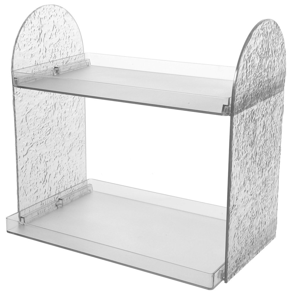Alipis Bathroom Skincare Organizer Stylish Ice Pattern Countertop Makeup Storage Rack for Space-saving Dresser Organizer Transparent