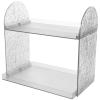 Alipis Bathroom Skincare Organizer Stylish Ice Pattern Countertop Makeup Storage Rack for Space-saving Dresser Organizer Transparent view 1