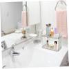 Alipis Bathroom Skincare Organizer Stylish Ice Pattern Countertop Makeup Storage Rack for Space-saving Dresser Organizer Transparent view 2