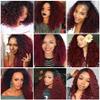 1b99j Burgundy Bundles Human Hair Ombre Burgundy Curly Human Hair Bundles 22 24 26 inch Unprocessed Brazilian Hair Burgundy Human Hair Bundles Two Tone Black To Wine Red Bundles Remy Hair Extensions view 2