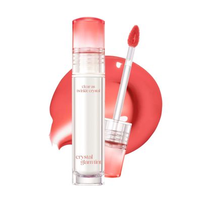 CLIO CRYSTAL GLAM TINT (009 BARE PEACH), Glossy Finish, Lightweight, Buildable, Glass-Like