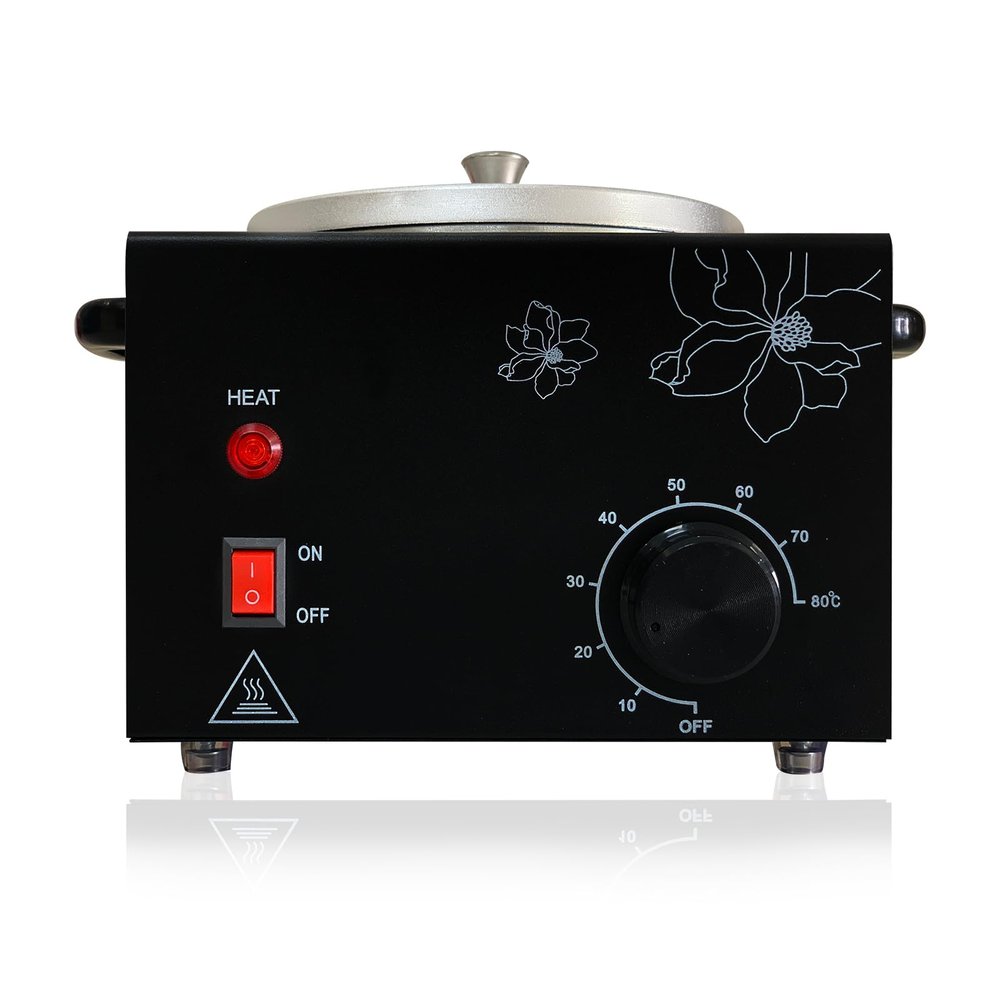 FHATSJ Professional Wax Warmer with Adjustable Temperature for Hair Removal - Electric Melted Wax Beads Heater for Women (Black Single Pot)