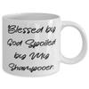 Blessed by God Spoiled by My Shampooer. 11oz 15oz Mug, Shampooer Present From Boss, Cool Cup For Friends, Gratitude, Hair care, Beauty view 2