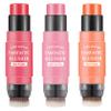 3 Pcs Cream Blush Stick with Brush,Waterproof Multi Cream Makeup Stick,Lightweight,Long-lasting,2 in 1 Multi Blush for Cheeks & Lip Tint & Eyeshadow Makeup,Suitable for All Skin view 1