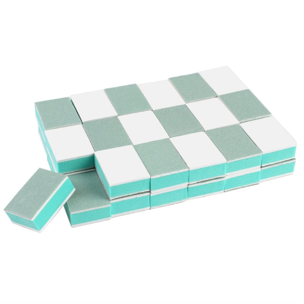 ZinNen RHAIYAN 200Pcs/Lot Mini Sponge Nail File 1000/4000 Double Sided Sanding Buffer Compatible with Gel Polish Disposable Sponge Manicure Block Buffer Specific