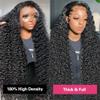 13x4 Deep Wave Lace Front Wigs Human Hair Wet and Wavy Glueless Wigs Human Hair Pre Plucked with Baby Hair Curly Wigs for Black Women 180% Density Brazilian Virgin Lace Frontal Wig Natural Color view 2