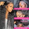 13x4 Deep Wave Lace Front Wigs Human Hair Wet and Wavy Glueless Wigs Human Hair Pre Plucked with Baby Hair Curly Wigs for Black Women 180% Density Brazilian Virgin Lace Frontal Wig Natural Color view 3