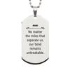Gigi Long Distance Relationship Gifts, No matter the miles that separate us, Cute Love Silver Dog Tag For Gigi, Birthday Christmas Unique Gifts For Gigi view 1