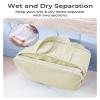 BAGSMART Travel Toiletry Bag, Crush Toiletry Bag for Women, Wide-open Puffy Toiletry Bags for Traveling, Large Travel Cosmetic Makeup Bag Organizer for Accessories,Toiletrie, Beige view 4