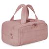 BAGSMART Travel Toiletry Bag, Lightweight Large Wide-open Travel Bag for Women, Puffy Cosmetic Makeup Bag Organizer with Handle for Accessories,Essentials, Toiletries, Dark Pink view 1