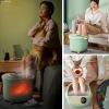 YVYKFZD Foot Spa Bath Massager, Portable Foot Bath Basin, Foot Soak Tub with Lid, Heat, Temperature Control, Red Light, Jets, for Relaxation and Stress Relief (Color : Green) view 2