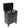 DNYSYSJ Makeup Train Case with Mirror, Rolling Makeup Train Case for Artist, Coffee Color Trolley Cosmetic Organizer Box with Wheels view 1
