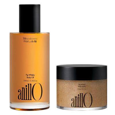 ANILLO Fig Whiksy Body Care Set - Moisturizing Body Oil & Vegan Body Scrub  Deep Hydration & Exfoliation, Woody Scent, Paraben & Sulfate Free