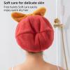 Dry Hair Cap Absorbent Hair Care Thick Curled Scarf Towel Quick-Drying Hair for Children and Girls Coral Velvet Soft Fluffy Towel Cap Dry Hair Towel Bath Supplies (Red) view 3