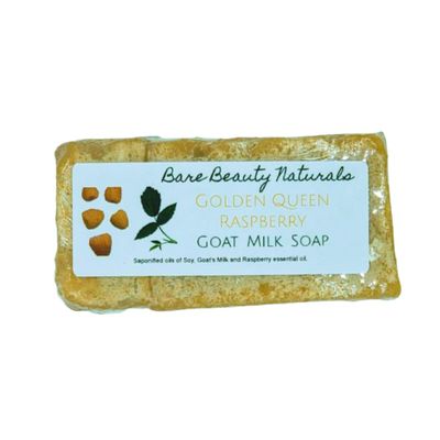 Bare Beauty Naturals 100% Natural Antiaging Golden Queen Raspberry Goat Milk Soap // Plant-Based // Various Soap Cut Sizes (Subway cut 15-16.9 oz, Lrg Med-Exfol Crocus)