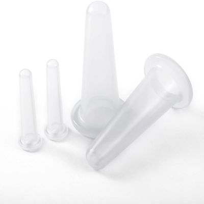 BWESOO 4Pcs Transparent Massage Cupping Set Silicone Mini Facial Cups Face Massager Helper Skin Care Neck Back Eyes Massaging Cup Safe to Use, Don't Worry About Burns Health Care Products