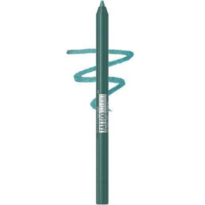 MAYBELLINE Tattoo Studio Sharpenable Eyeliner Pencil, 36 Hour Wear, Waterproof, Tealtini, 1 Count