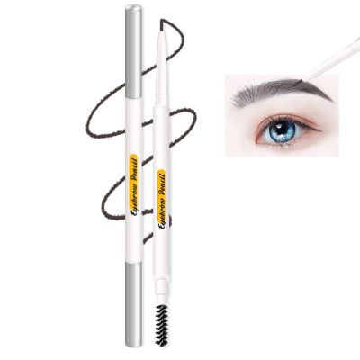 Eyebrow Pencil Black,1.5mm Micro Brow Pencil Dual-Ended,Waterproof Eyebrow Pencils with Spoolie Brush.(#05 Black 1PCS)