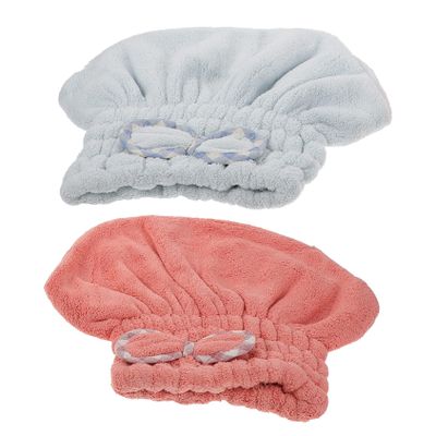 Anneome 2Pcs Absorbent Hair Drying Towels for Women Soft Hair Drying Caps Quick Dry Hair Wraps for Shower Comfortable Hair Towel Hats Lovely Colors
