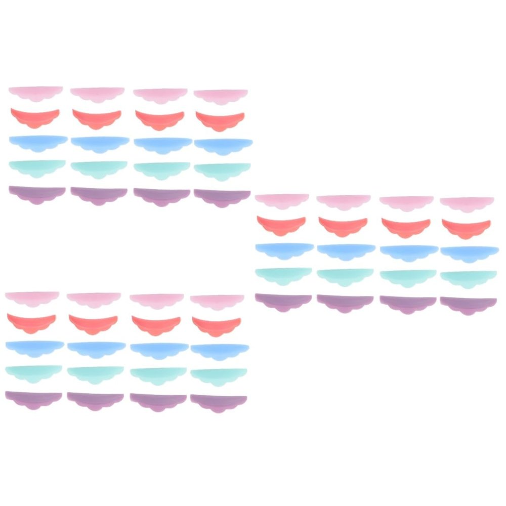 balacoo 30pairs Eyelash Extension Pad Silicone Perm Gasket Lash Grafting Auxiliary Tool Comfortable Elastic Easy to Clean Supplies