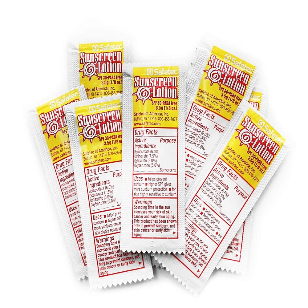 Safetec Sunscreen Lotion 1000 Packets SPF30+ and PABA-Free