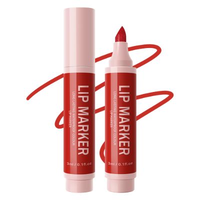 LYSdefeu Lip Stain Makeup Pen-1Pcs Ruby Red Hydrating Lip Stain Liquid Lip Liner Pencil, Matte Color Longlasting Waterproof Natural Finish,Precise Chisel Tip Smooth,Christmas Makeup Gift for Women-04