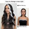 Sabosi Long Wavy Black White Wigs for Women 26 Inch Middle Part Curly Wavy Wig Natural Looking Synthetic Heat Resistant Fiber Wig for Daily Party Use view 3