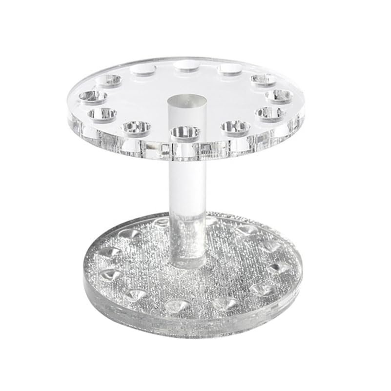 balacoo Crystal Heart-Shaped Nail Art Pen Holder Stand Transparent Compact Organizer for Gel Nail Brushes and Painting Tools