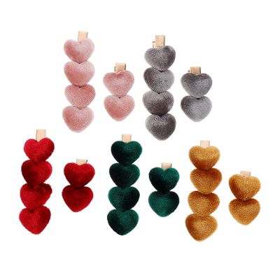 balacoo 5pairs Heart Hairpin Barrettes for Fine Hair No Bend Heart Hair Clips Bangs Hairpins Accessories for Women