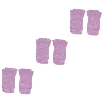 balacoo 3pairs Breathable Sports Socks Toe Grips Moisturizing Yoga Socks for Women Comfortable Running