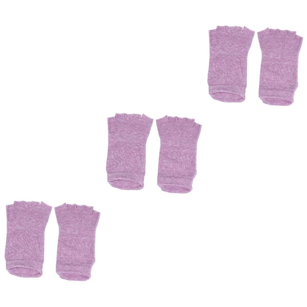 balacoo 3pairs Breathable Sports Socks Toe Grips Moisturizing Yoga Socks for Women Comfortable Running