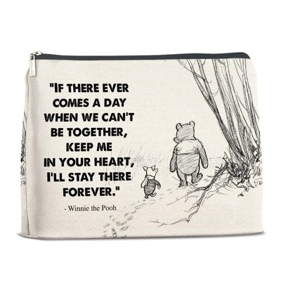 YeleY Friendship Gifts for Women Girls, Pooh Bear Gifts for Friends Besties, Classic Pooh Bear Cosmetic Makeup Bag Zipper Makeup Pouch