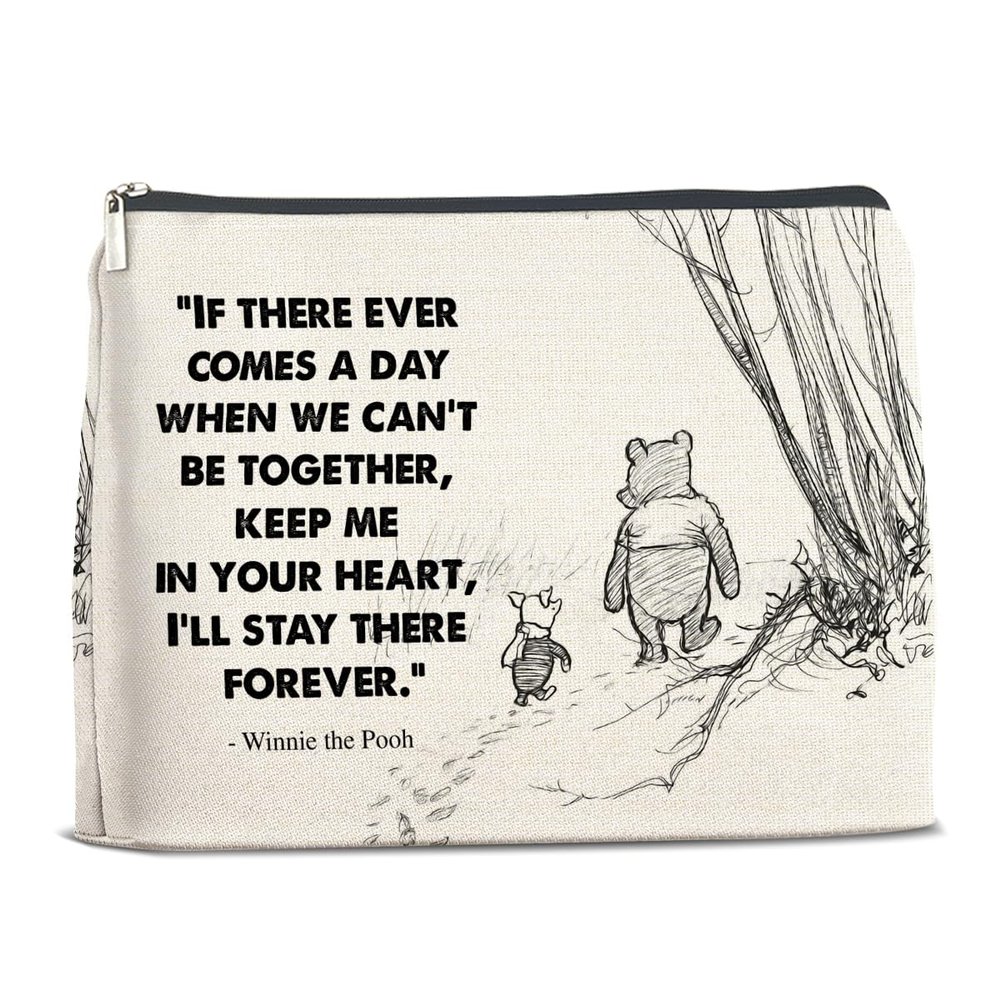 YeleY Friendship Gifts for Women Girls, Pooh Bear Gifts for Friends Besties, Classic Pooh Bear Cosmetic Makeup Bag Zipper Makeup Pouch