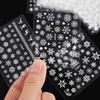 30Pcs Christmas White Snowflake Nail Art Stickers Decals Winter Christmas Snow Nail Self-Adhesive Sticker Designs Xmas Big Snowflake Nail Transfer Decal Acrylic Supplies for Women Manicure Decorations view 3