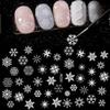 30Pcs Christmas White Snowflake Nail Art Stickers Decals Winter Christmas Snow Nail Self-Adhesive Sticker Designs Xmas Big Snowflake Nail Transfer Decal Acrylic Supplies for Women Manicure Decorations view 4