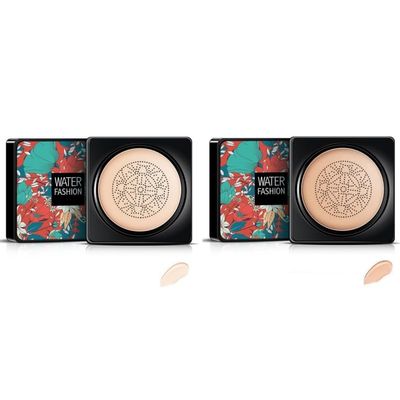 Lovelycat Mushroom Head Air Cushion CC Cream Concealer Foundation Stick Moisturizing Concealer Lasting Brightening Liquid Foundation for All Skin Even Skin Tone Makeup Base For Hides Face (A-2PC)