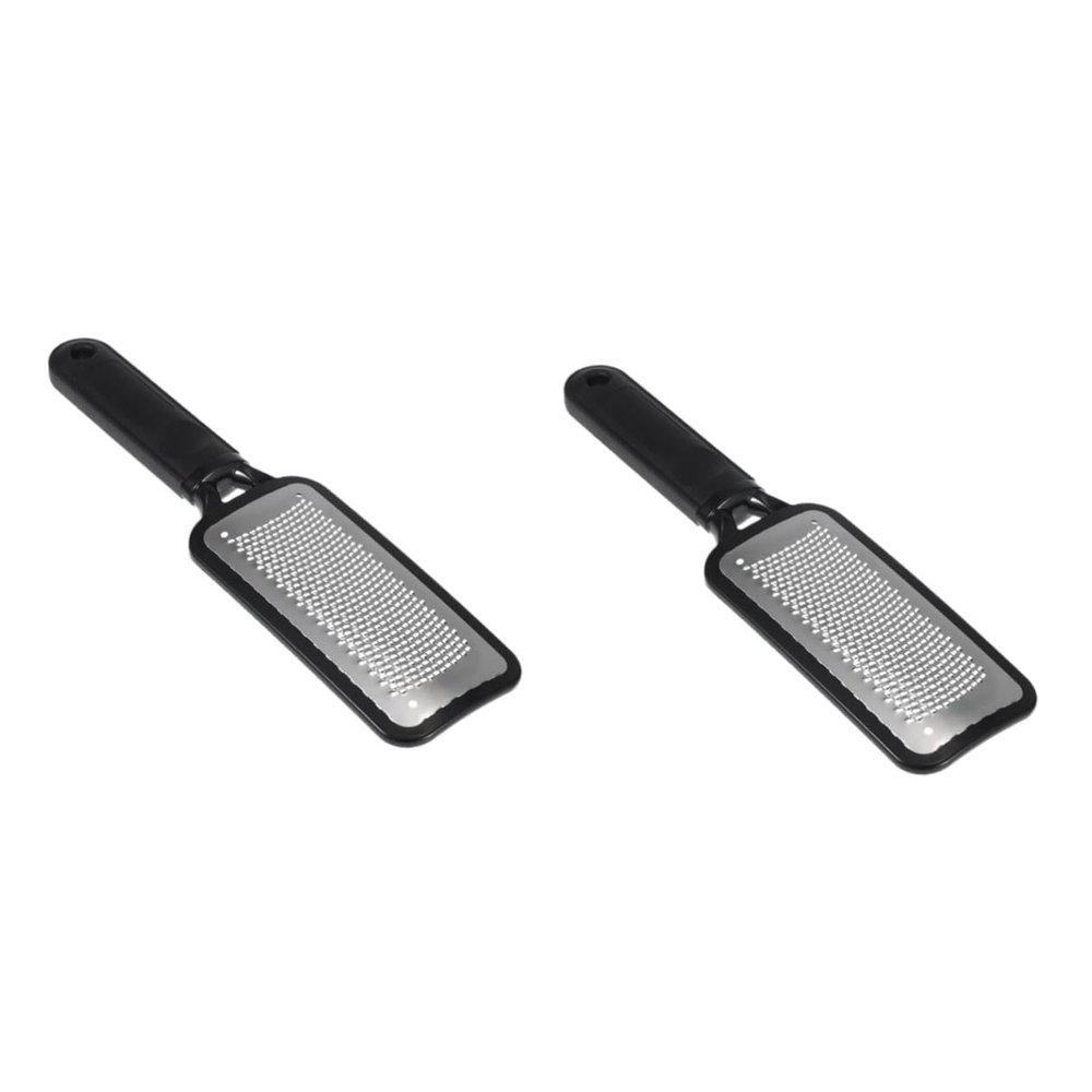 2pcs Stainless Steel Double-Sided Pedicure File for Exfoliating Dead Skin Removal Foot Care Tool for Smooth Feet Black Color for and Pedicures