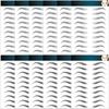 12 Sheets Eyebrows Tattoo Waterproof, 120 Pairs Eyebrow Tattoo Stickers Temporary Eyebrow Tattoos for Women & Girl, Fake Eyebrows Peel Off False 4D Hair-like Instant Transfer Brows view 1