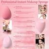 14 Pcs Makeup Sponge Set,Beauty Sponges Blender with 4 Pcs Powder Puff and 4 Pcs Mini Make up Sponges Valentine's Day,Mother's Day for Women Liquid,Foundation,Powder,Concealer,Cream(Pink) view 4