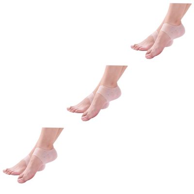 FOMIYES 3pcs Gel Pads for Heels Heel Sleeves Blister Prevention Gel Guard Plantar Fasciitis Relief Moisturizing Socks Foot Skin Care Protector Washable Stretchy Cushion