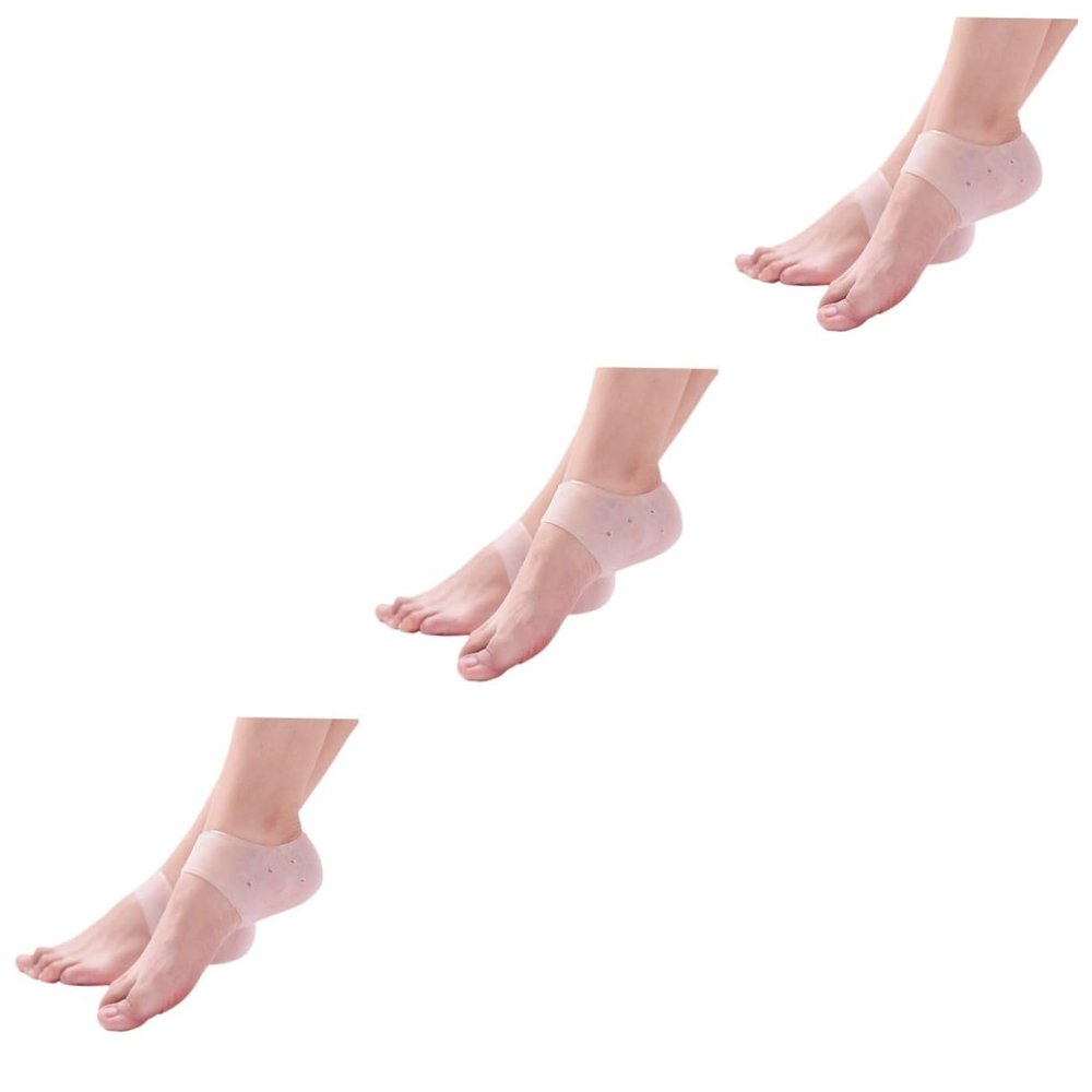 FOMIYES 3pcs Gel Pads for Heels Heel Sleeves Blister Prevention Gel Guard Plantar Fasciitis Relief Moisturizing Socks Foot Skin Care Protector Washable Stretchy Cushion