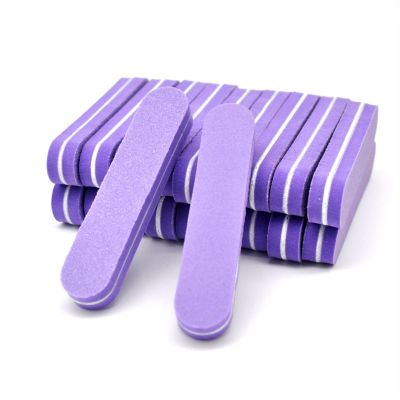 ZinNen RHAIYAN Wholesale 100 X Sponge Nail Art Sanding Nail Files Purple Disposable Gel Lime A Ongle 180/240 Limas Nail Art Manicure Set Specific